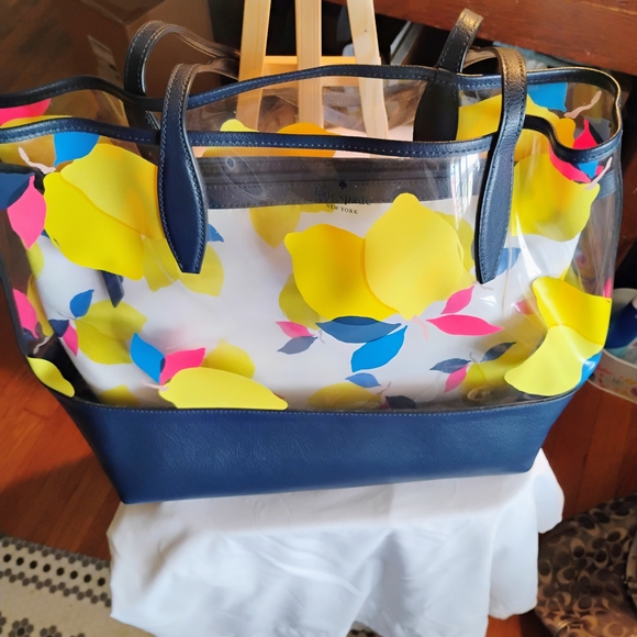 Kate Spade Blue and Yellow Tote Bag with Structured Design - Picture 1 of 9